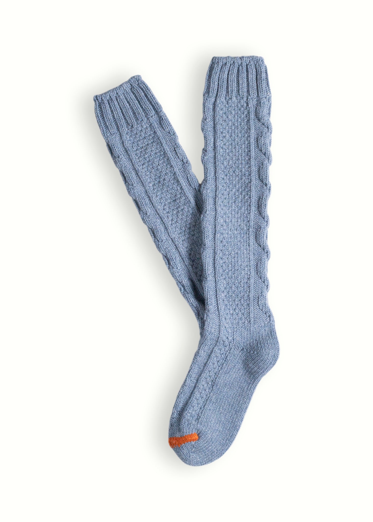 Thunders Love High Knee Cable Knit Blue Socks