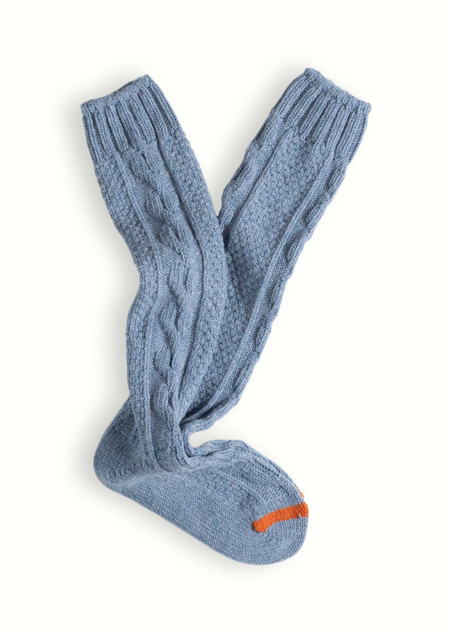 Thunders Love High Knee Cable Knit Blue Socks