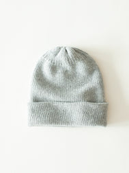 WOOL COLLECTION Solid Light Grey Beanie