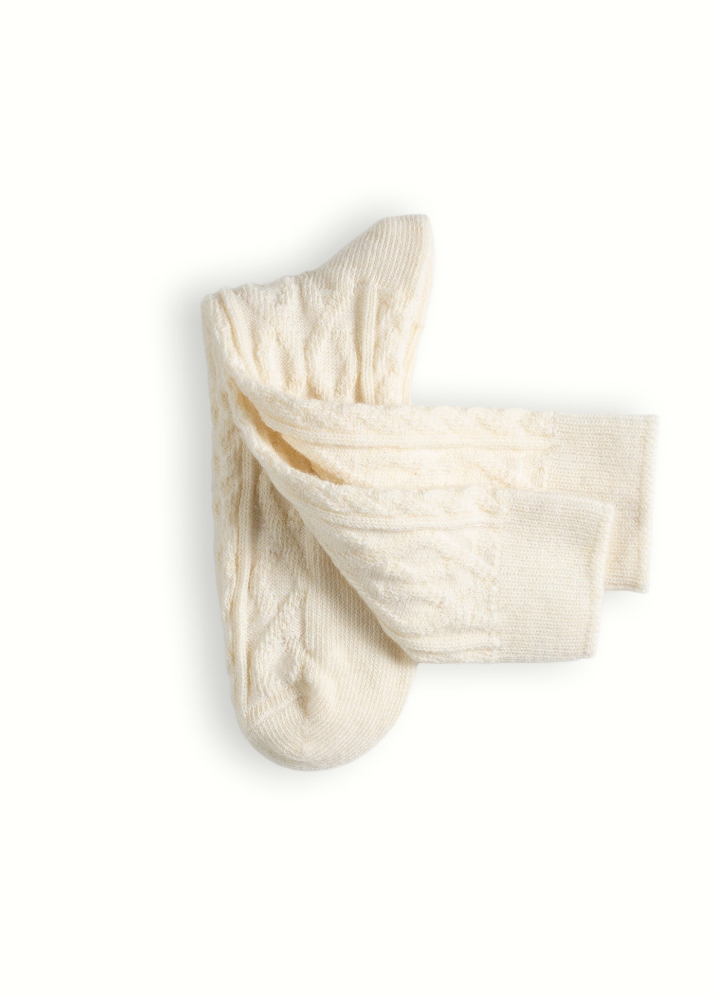 Thunders Love Cable Knit Classic Raw White Socks