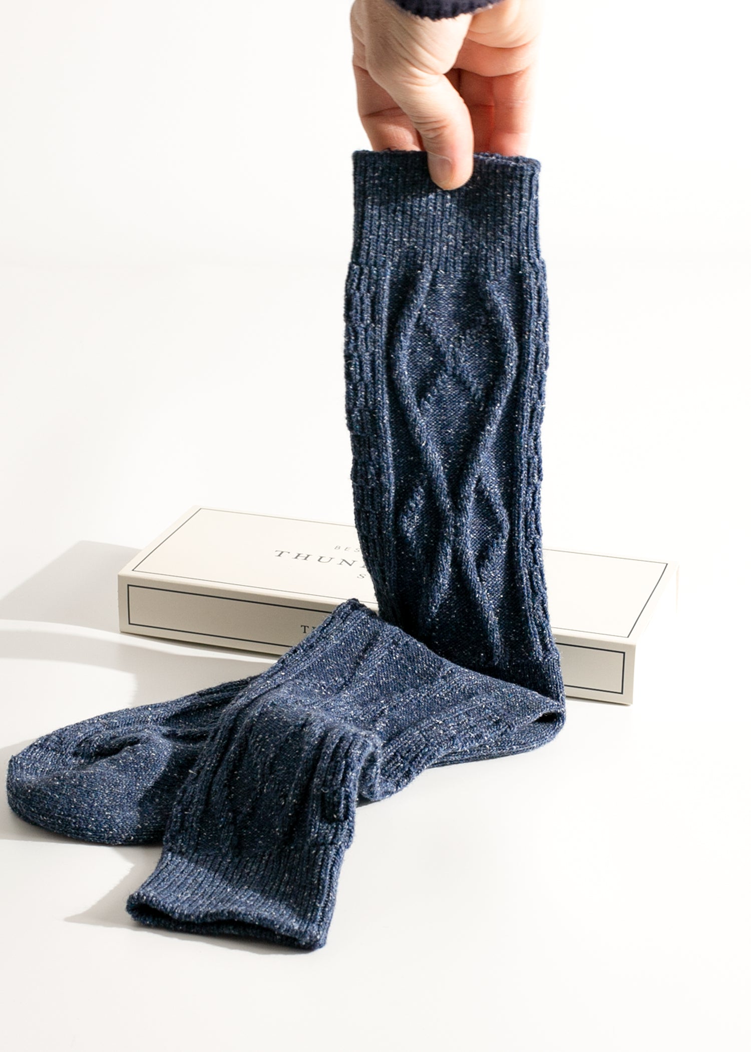 Thunders Love Wool Braid Blue Socks