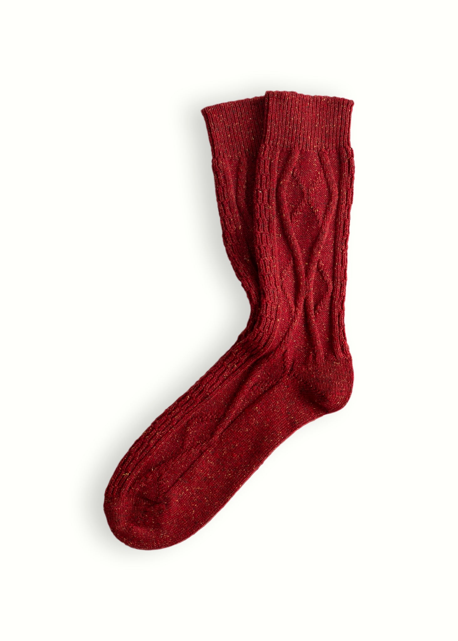 Thunders Love Wool Braid Dark Red Socks