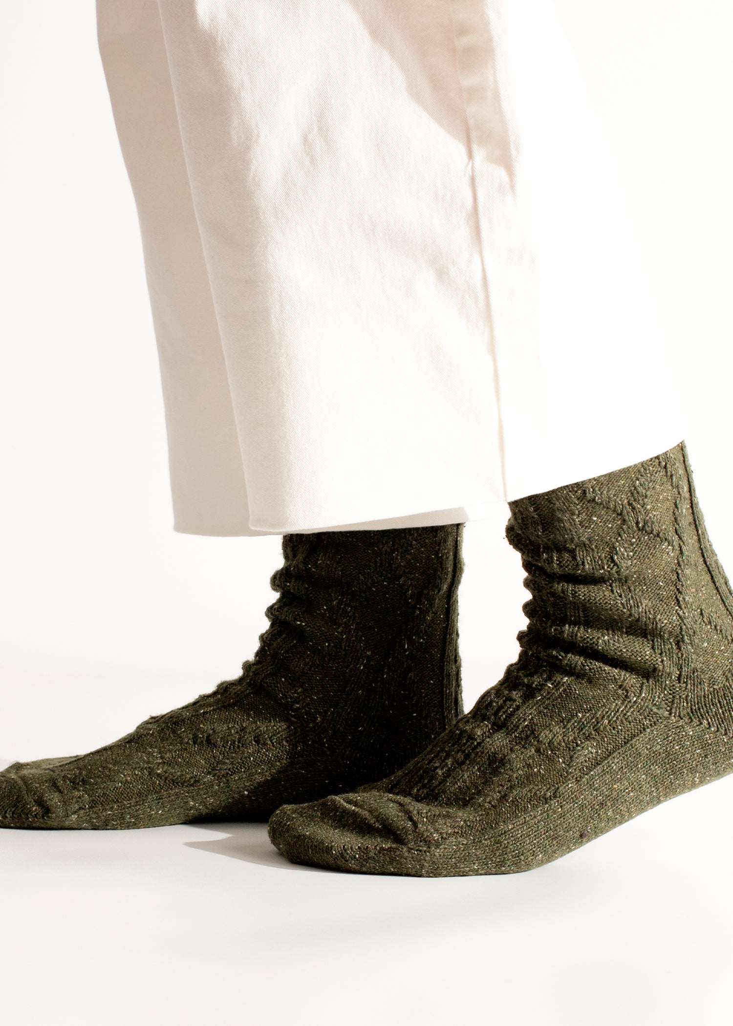 Thunders Love Wool Braid Green Socks