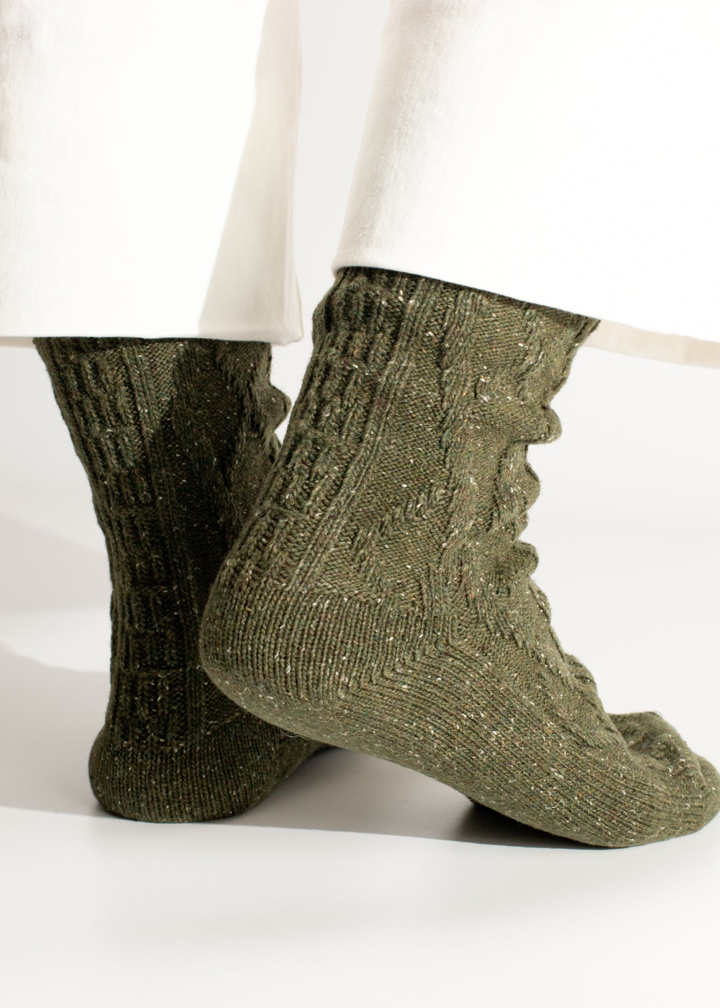 Thunders Love Wool Braid Green Socks