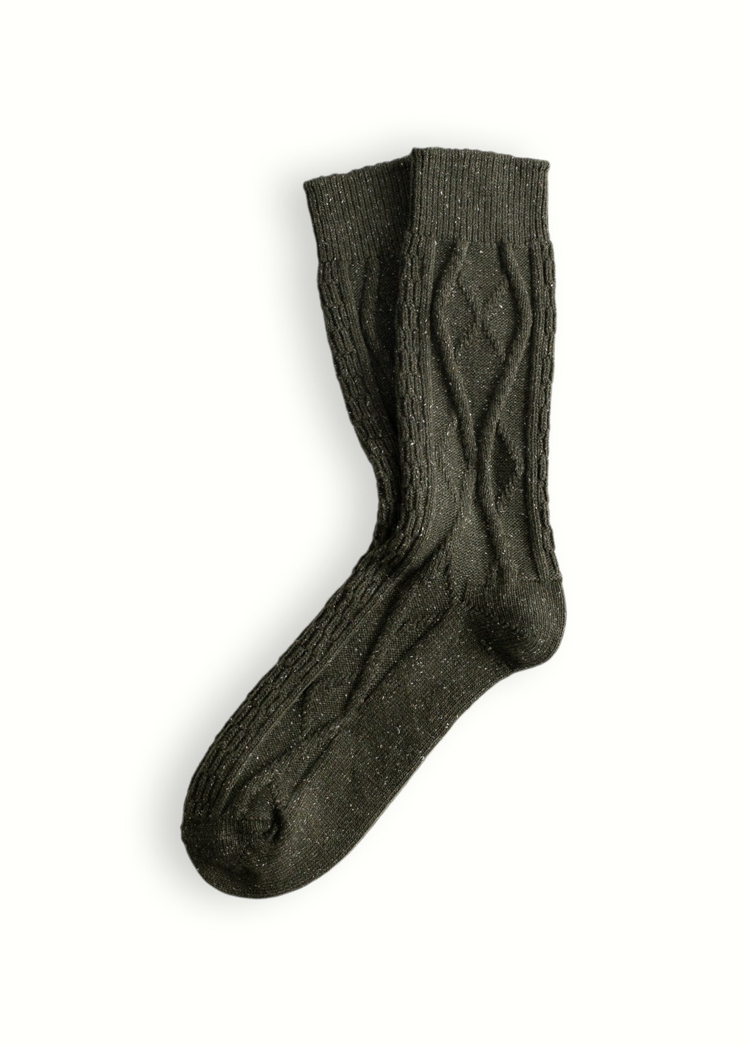 Thunders Love Wool Braid Green Socks