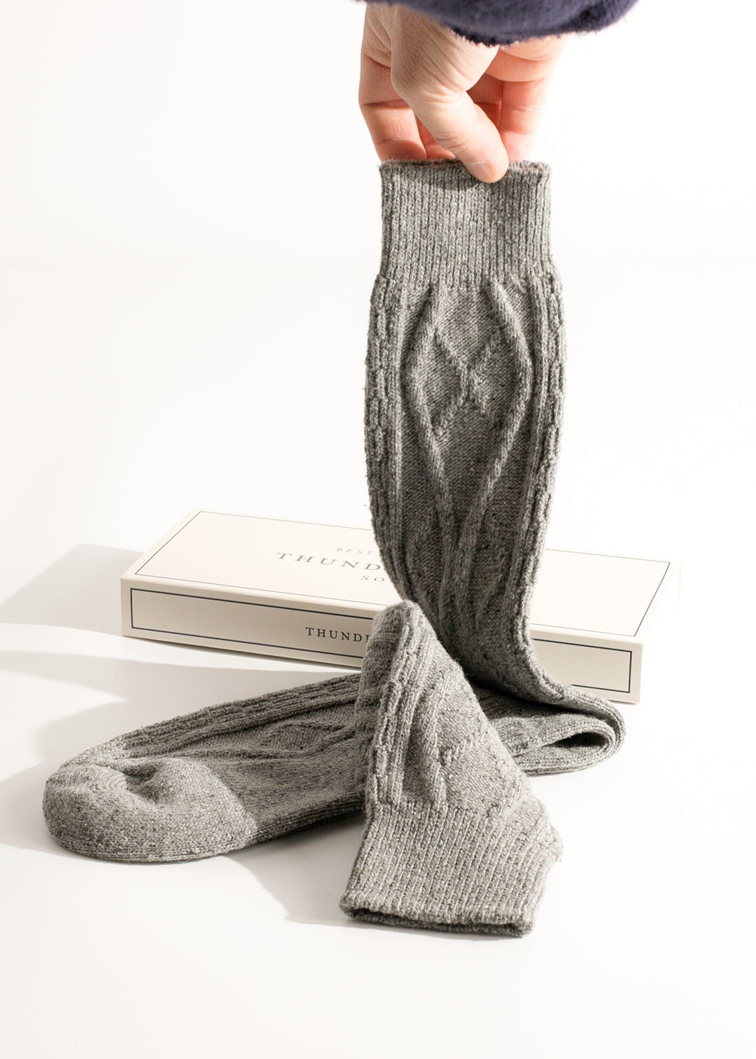 Thunders Love Wool Braid Grey Socks