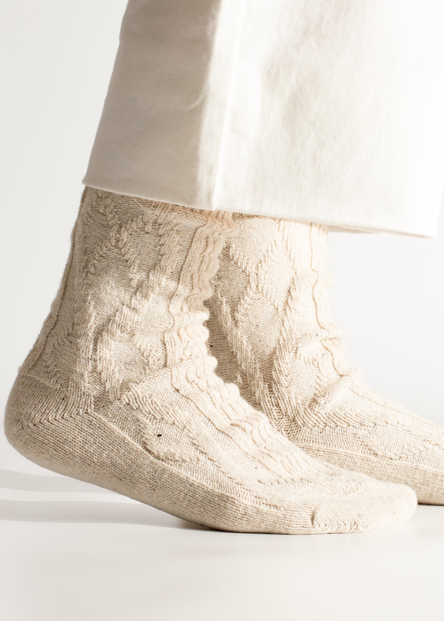 Thunders Love Wool Braid Raw White Socks