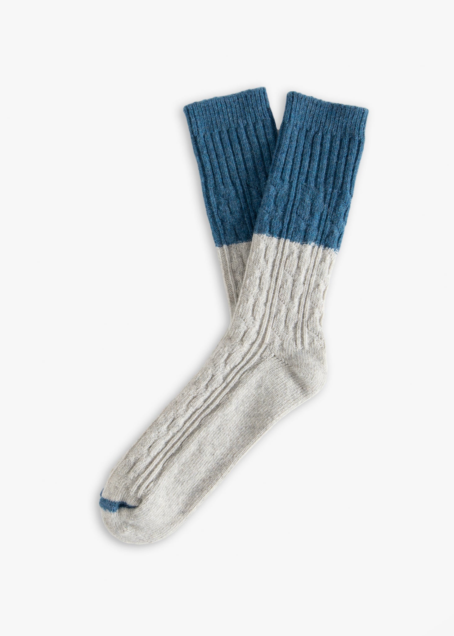 Thunders Love Wool Cable Knit Blue Socks