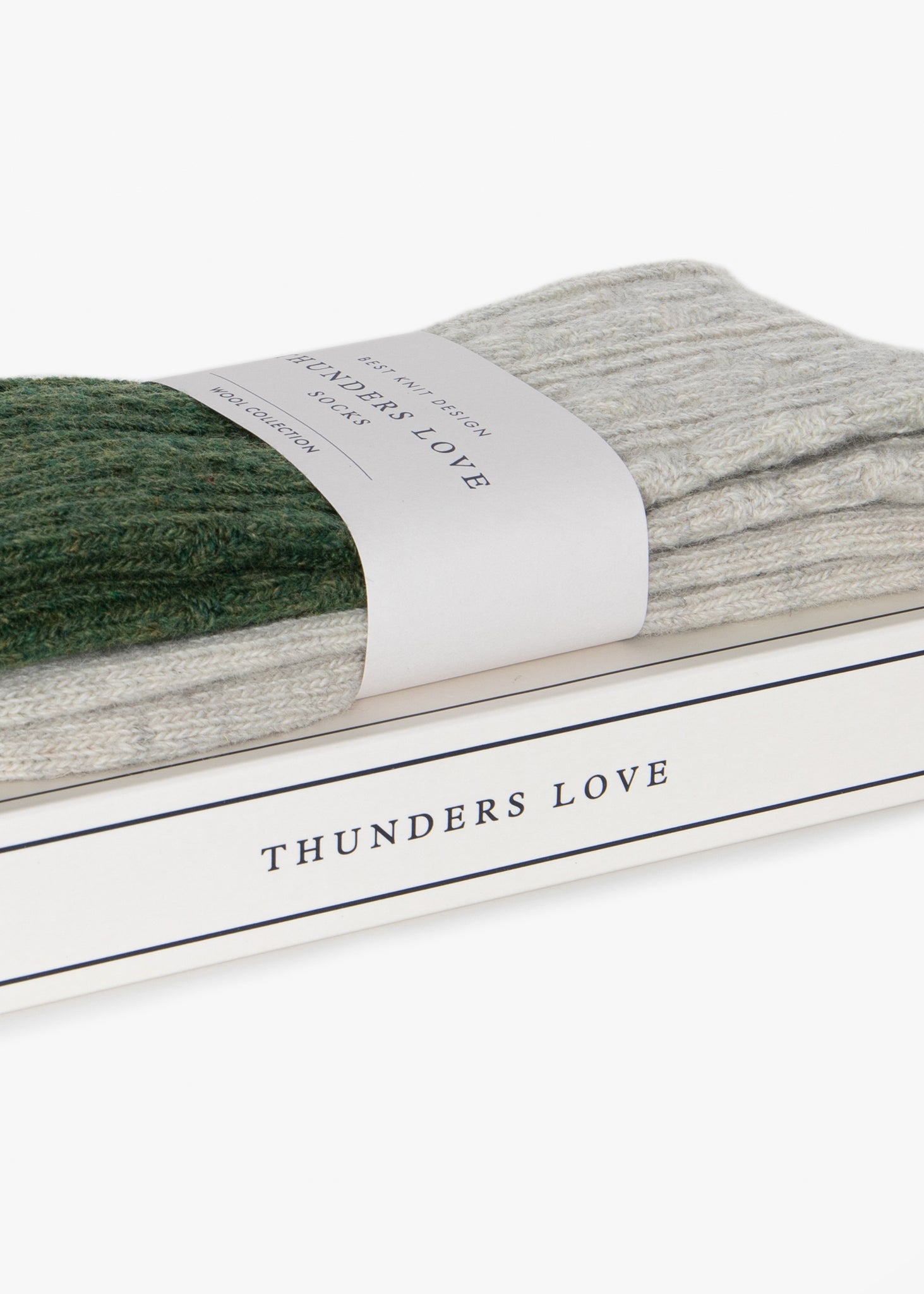 Thunders Love Wool Cable Knit Green Socks