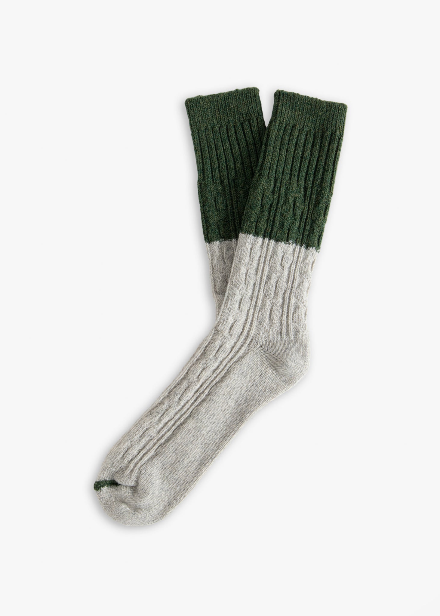 Thunders Love Wool Cable Knit Green Socks