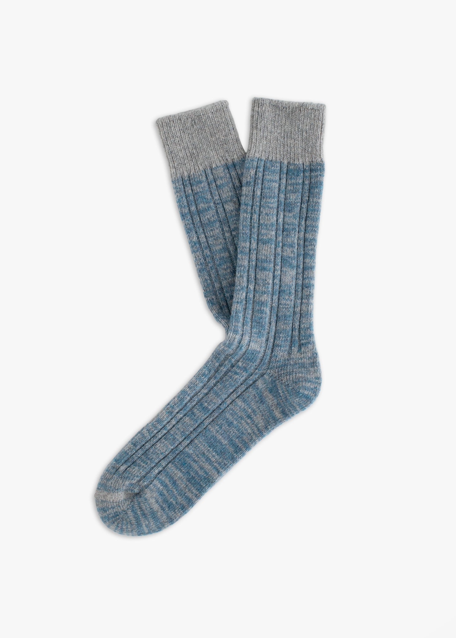 Thunders Love Wool Dupled Ribbed Blue Socks