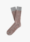 WOOL COLLECTION Dupled Ribbed Brown Socks