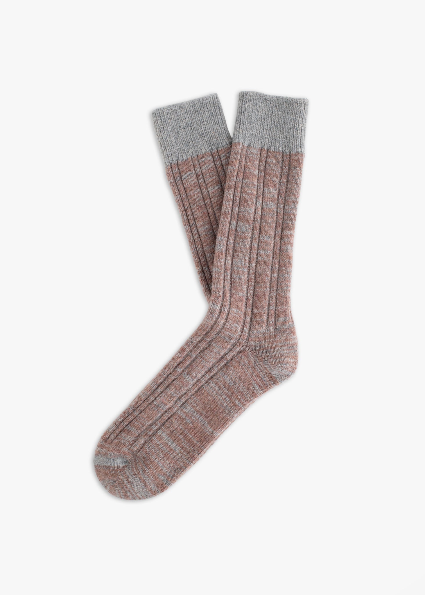 Thunders Love Wool Dupled Ribbed Brown Socks