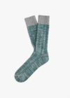 WOOL COLLECTION Dupled Ribbed Green Socks