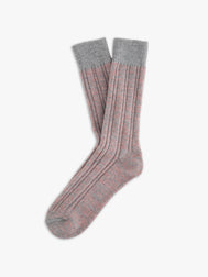 WOOL COLLECTION Dupled Ribbed Pink Socks
