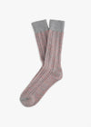 WOOL COLLECTION Dupled Ribbed Pink Socks