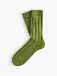 WOOL COLLECTION Shetland Light Green Socks