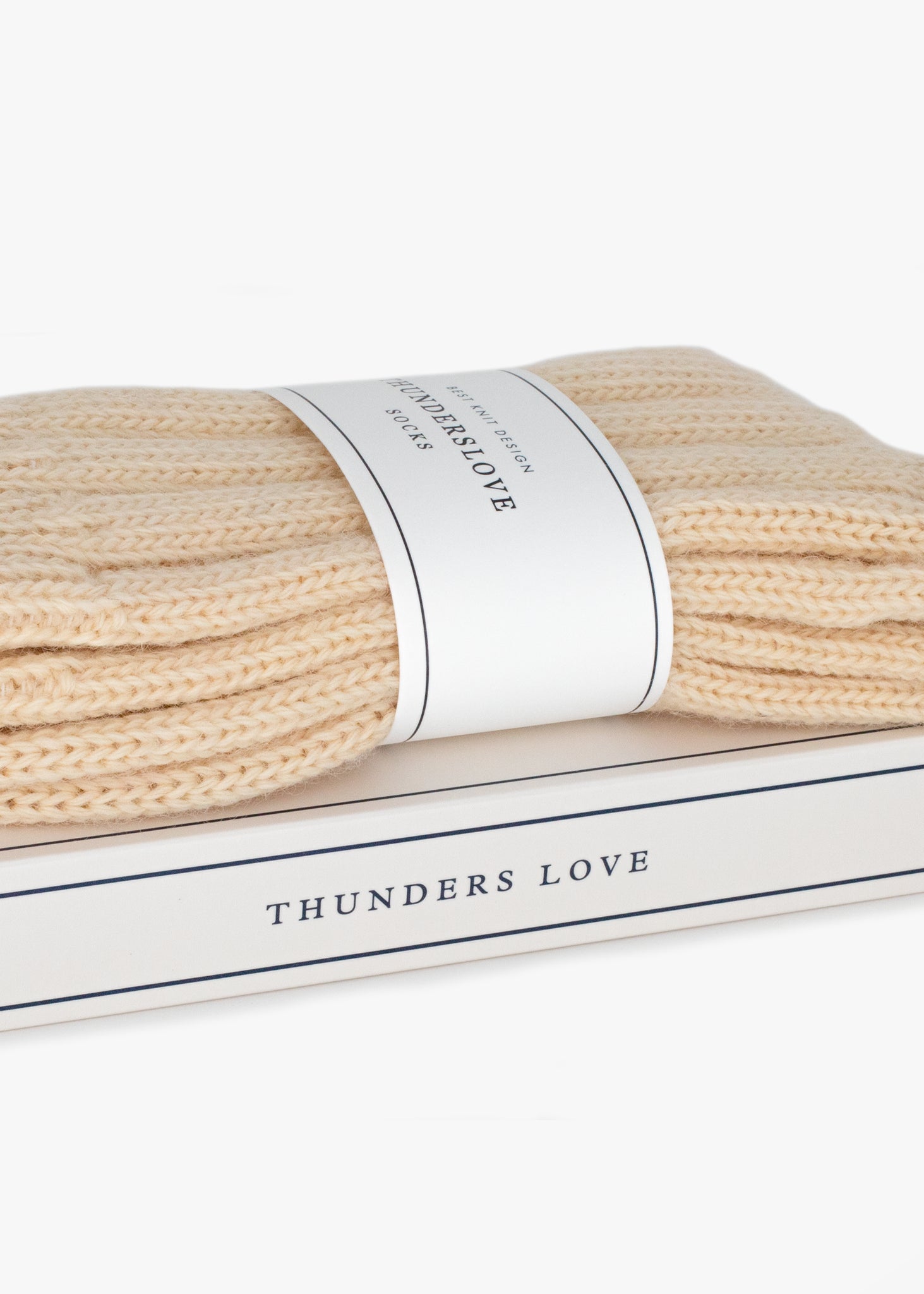 Thunders Love Wool Shetland Raw White Socks