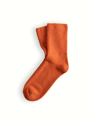 WOOL COLLECTION Smooth Knit Orange Socks