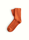 WOOL COLLECTION Smooth Knit Orange Socks