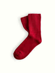 WOOL COLLECTION Smooth Knit Red Socks