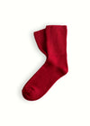WOOL COLLECTION Smooth Knit Red Socks
