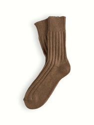 WOOL COLLECTION Solid Camel Socks