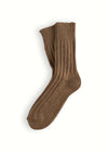 WOOL COLLECTION Solid Camel Socks