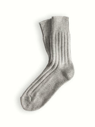 WOOL COLLECTION Solid Light Grey Socks